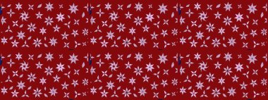 Çok renkli küçük çiçekler ve kırmızı renkli komik böcekler, raster desen, illüstrasyon.