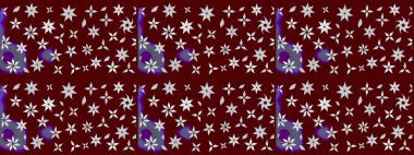 Kırmızı renkte çiçekler. Asya tekstil tarzında. Çiçek desenli çizim. Raster illüstrasyonu. Raster illüstrasyonu.