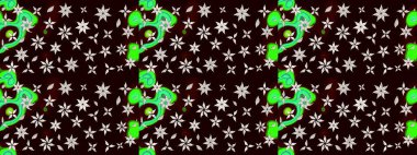 Raster illüstrasyonu. El yapımı çiçek ve bitki koleksiyonu. Eskiz tarzı siyah renkler. Raster illüstrasyonu. Şirin karalamalı çiçek deseni çiz..