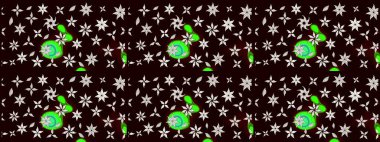 Siyah renkli etnik çiçeklerle süslenmiş zarif bir eskiz şekli. Raster Çiçek İllüstrasyonu güzel tekstil..