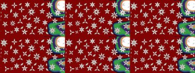 Kırmızı renkte çiçekler. Raster illüstrasyonu. Tropikal çizim çiçek deseni.