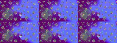 Küçük çiçekteki sevimli çiçek deseni. Mor renkte çiçekler.