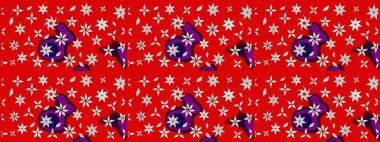 Raster illüstrasyonu. Düz Çiçek Elementleri Tasarımı. Güzel kumaş deseni. Renkli Bahar Teması eskiz kalıbı. Asya tekstil tarzında. Çiçek desenini çiz.