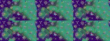 Mavi renkli çiçekler. Elle boyanmış suluboya resim çizimi çiçekler ve bitkiler.