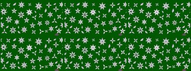 Yeşil renkli etnik çiçeklerle süslenmiş zarif bir eskiz şekli. Raster Çiçek İllüstrasyonu güzel tekstil..