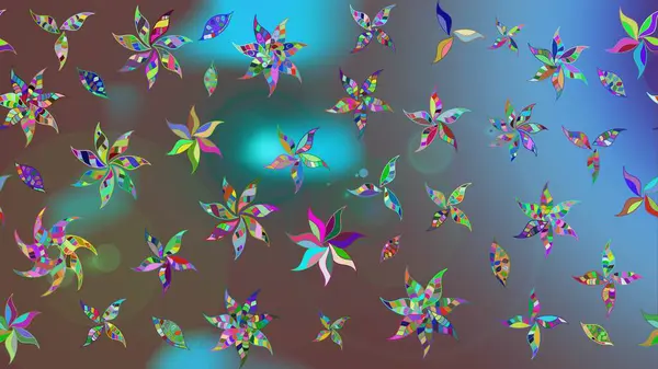 Kahverengi renkli çiçekler. Sevimli çiçek raster deseni. Sketch Colour Spring Theme eskiz kalıbı. Düz Çiçek Elementleri Tasarımı.