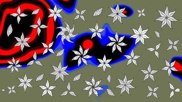 Renkli yeşil çizim kalıbı. Tekstil ve kapak tasarımı için mükemmel. Yeşil renkli çiçekler. Doodle tarzı. Elle çizilmiş sonbahar çiçeği deseni..