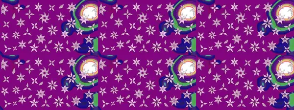 Raster güzel kumaş deseni çiziyor. Düz Çiçek Elementleri Tasarımı. Renkli Bahar Teması eskiz kalıbı. Çiçek deseni.