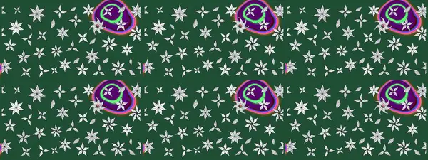 Raster suluboya çiçek deseni, narin çiçekler, yeşil çiçekler, tebrik kartı şablonu. Raster Güzel kumaş deseni.