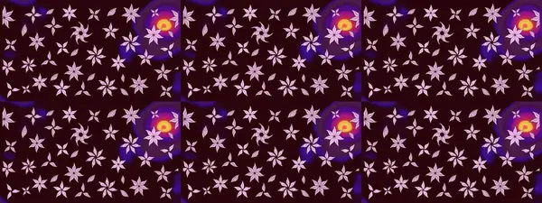 Çocuksu tasarım. Kahverengi arka planda. Tekstil, kumaş, ambalaj, hatıra defteri için hoş bir çiçek arkaplanı. Elle çizilmiş karalama çiçekleri ile Raster çizim deseni.