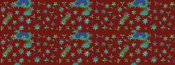 Soyut çiçek çizim kalıbı arka planı. Kırmızı renklerde. Raster illüstrasyonu. Raster deseni. Küçük çiçekte sevimli çiçek deseni var..