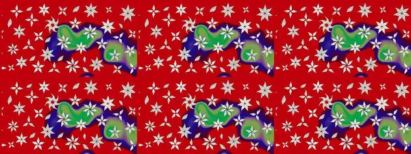 Soyut etnik raster çizim kalıbı. Kabile sanatı boho baskısı, klasik çiçek arkaplanı. Arkaplan dokusu, duvar kağıdı, kırmızı renkli çiçek teması.