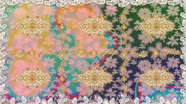 Kusursuz klasik raster altın desenli. Altın elementlerle nötr renklerde altın desen. Klasik klasik klasik arka plan. Geleneksel oryantasyon süsü.