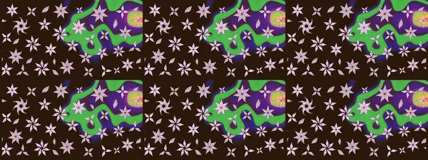 Çiçekli bahar çiçekleri. Moda baskıları için zarif bir şablon. Küçük çiçekte güzel bir desen. Küçük renkli çiçekler. Motley illüstrasyonu.