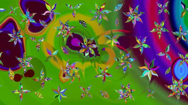 Raster güzel kumaş deseni çiziyor. Çiçek deseni. Renkli Bahar Teması eskiz kalıbı. Düz Çiçek Elementleri Tasarımı.