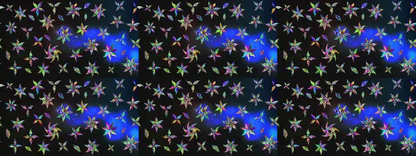 Raster illüstrasyonu. Şirin çiçekli eskiz deseni ve gri renkli yapraklar, suluboya çiçek deseni, duvar kağıdı, kart veya kumaş için fayanslı.