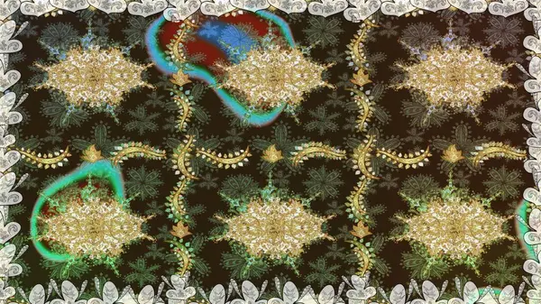 Geleneksel oryantasyon süsü. Kusursuz klasik raster kahverengi ve altın desenli. Klasik vintage arkaplan.