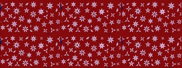 Çok renkli küçük çiçekler ve kırmızı renkli komik böcekler, raster desen, illüstrasyon.