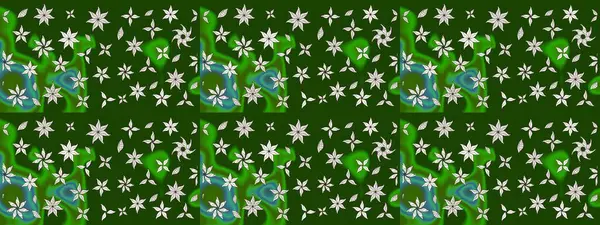 Yumuşak, yeşil renkli yaz çiçekleri. Raster illüstrasyonu. Raster çiçek desenli ve çiçekli..