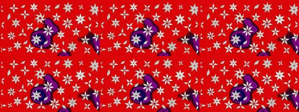 Raster illüstrasyonu. Düz Çiçek Elementleri Tasarımı. Güzel kumaş deseni. Renkli Bahar Teması eskiz kalıbı. Asya tekstil tarzında. Çiçek desenini çiz.