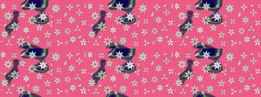 Parmak izi, kumaş, duvar kâğıdı, tekstil için raster dokusu. Renkli grunge, soyut arkaplanı colopink çiçekleri ile zenginleştirir. Nakış desenli çiçek deseni..