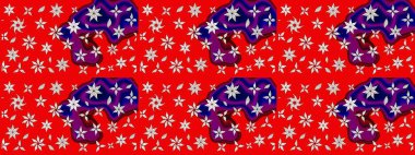 Güzel kumaş deseni. Küçük bir çiçekte eskiz deseni. Raster illüstrasyonu. Güzel çiçek arkaplanı..