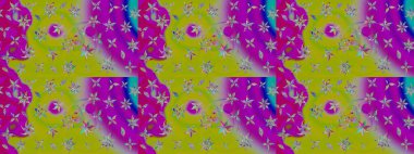 Raster çiçek desenli çiçek deseni, yapraklar, dekoratif elementler, sıçrama, lekeler, el çizimi kontur çizgileri ve Doodle çizim stili, grafik raster çizim çizimi.