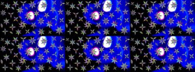 Raster illüstrasyonu. Kıvırcık, parlak örgü. Desen, çizim, çiçek sınırı. Eski moda arka plan. Çiçek çelengi. Güzel, pürüzsüz kumaş, tuval..