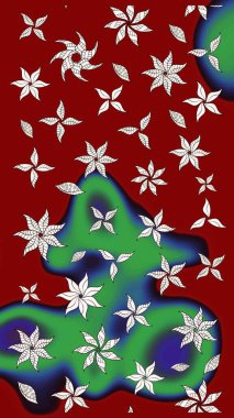 Kırmızı renklerde çiçek desenli çizimler, el yapımı papatyalar, papatyalar. Tekrar eden çiçek arkaplanı, zarif kırmızı çiçek duvar kağıdı.