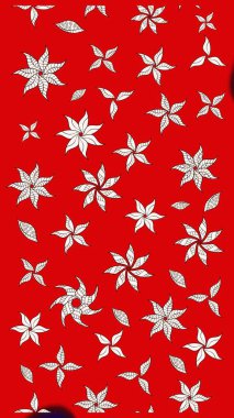 Raster çiçek desenleri çiziyor. Vadinin çiçekleri kırmızı renklerde.