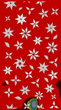 Çiçekli karalama şeklinde Raster çiçek deseni. Nazik, sevimli çiçek arkaplanı. Kırmızı renkte çiçekler.