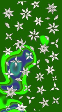 Çiçek deseni. Raster güzel kumaş deseni çiziyor. Renkli Bahar Teması eskiz kalıbı. Düz Çiçek Elementleri Tasarımı.