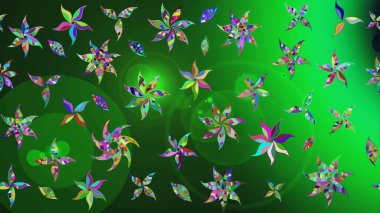 Küçük renkli çiçekler. Robot resim. Motley illüstrasyonu. Moda baskıları için zarif bir şablon. Küçük çiçekte güzel bir desen. Çiçekli bahar çiçekleri.