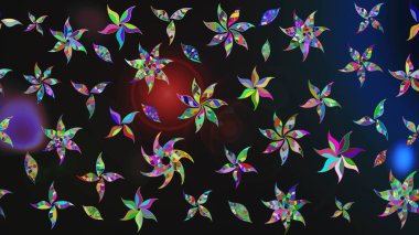 Gri renkli çiçekler. Sevimli çiçek raster deseni. Renkli Bahar Teması eskiz kalıbı. Düz Çiçek Elementleri Tasarımı.