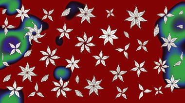 Raster illüstrasyonu. Güzel karalamalı çiçek desenli çizim. Küçük çiçekteki sevimli çiçek deseni. Güzel kumaş deseni.