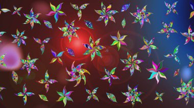 Küçük çiçekteki sevimli çiçek deseni. Raster deseni. Raster illüstrasyonu. Soyut çiçek çizim kalıbı arka planı. Kahverengi renklerde.