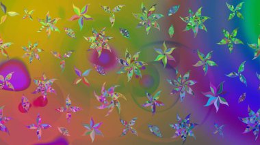 Raster çiçek izi. Çiçek yeşili eskiz deseni. Raster Yumuşak kumaş deseni. Klasik taslak çizimi.