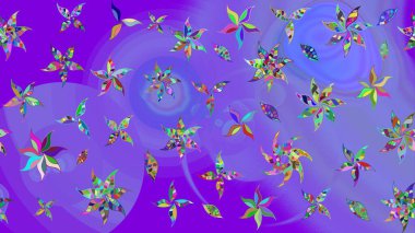 Hediye ambalaj kağıdı, tebrik kartları, posterler ve pankart tasarımı. Raster düz çiçek çizim deseni. Mor renkte çiçekler.