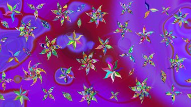 Güzel kumaş deseni. Düz Çiçek Elementleri Tasarımı. Raster illüstrasyonundaki çiçek desenli çizim. Renkli Bahar Teması çizim şablonu.