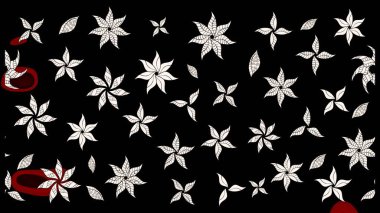 Siyah renklerde. Soyut çiçek çizim kalıbı arka planı. Raster illüstrasyonu. Raster deseni. Küçük çiçekte sevimli çiçek deseni var..