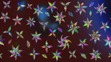 Kumaş desenli papatya çiçeği detayı. Kahverengi renkte çiçekler.