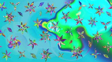 Çiçek deseni. Raster güzel kumaş deseni çiziyor. Renkli Bahar Teması eskiz kalıbı. Düz Çiçek Elementleri Tasarımı.