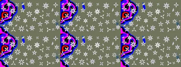 Moda baskısı. Dekorasyon ve tasarım için güzel bir desen. Raster illüstrasyonu. Suluboya çizim kalıbı. Çiçeğin suluboya çizimlerinin mükemmel deseni. Eski.