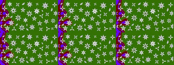 Parlak çiçekli yeşil renkler üzerine soyut çizim deseni. Çiçeksel elementlerle süslenmiş zarif raster dokusu. Küçük çiçekte şirin bir çiçek deseni var..