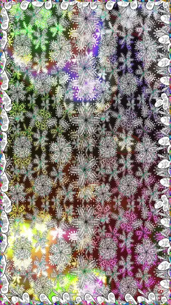 Raster illüstrasyonunda kusursuz çiçek deseni. Gri renkli çiçekler.