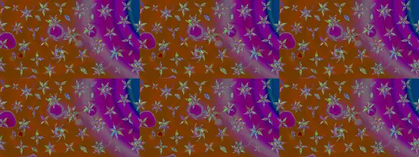 Kahverengi arka planda. Çocuksu tasarım. Tekstil, kumaş, ambalaj, hatıra defteri için hoş bir çiçek arkaplanı. Elle çizilmiş karalama çiçekleri ile Raster çizim deseni.