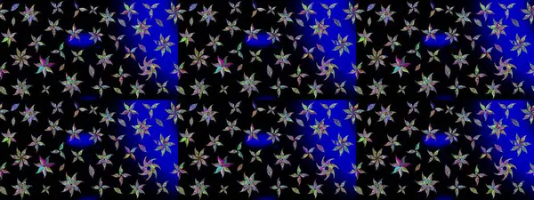 Çiçeksel çizim kalıbının yansıması. Vadinin çiçekleri siyah renklerde.