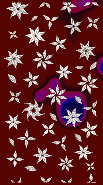 Çiçek duvar kağıdı. Renkli süs kenarı. Hint süsü. Çizim kalıbı. Raster illüstrasyonu. Kırmızı renklerde.