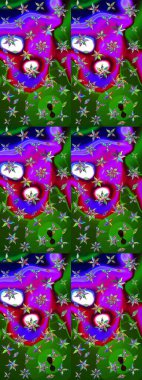 Çizgi çizimi kalıbı. Şirin çiçekler. Raster Moda kumaş deseni.