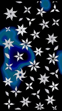 Siyah renkli çiçekler. Güzel çiçek deseni. Renkli Bahar Teması eskiz kalıbı. Düz Çiçek Elementleri Tasarımı.